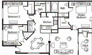 Duval Floor plan 3 bed 2 bath Bridgewater St. Petersburg Florida